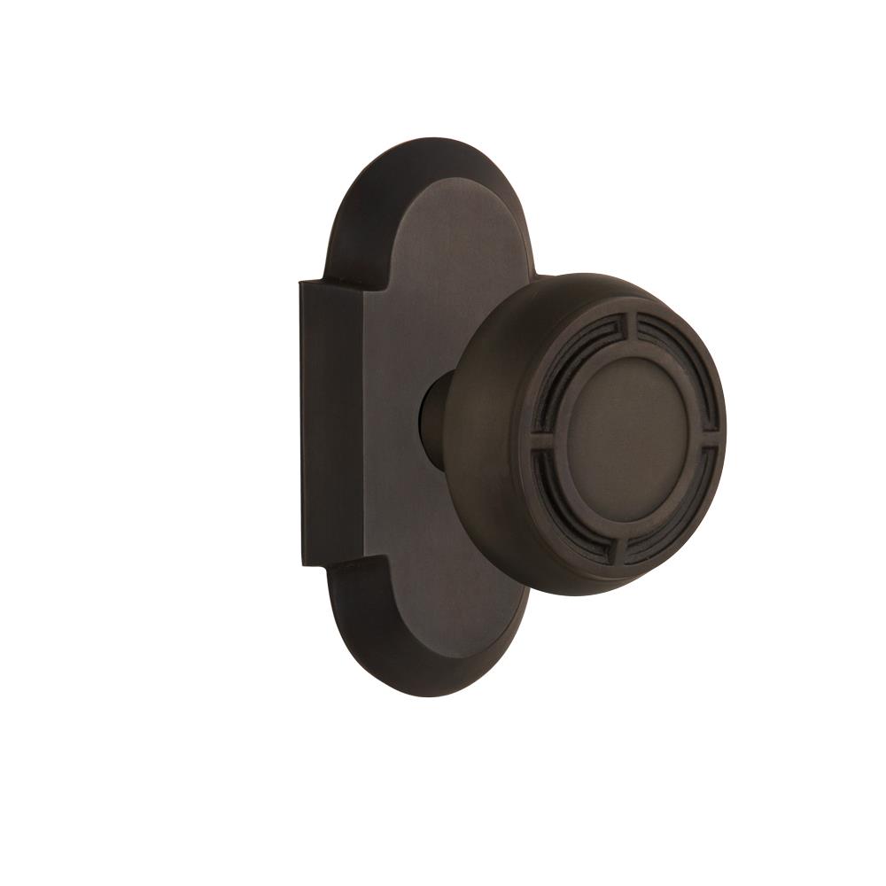 Nostalgic Warehouse 714639  Cottage Plate Privacy Mission Door Knob in Oil-Rubbed Bronze